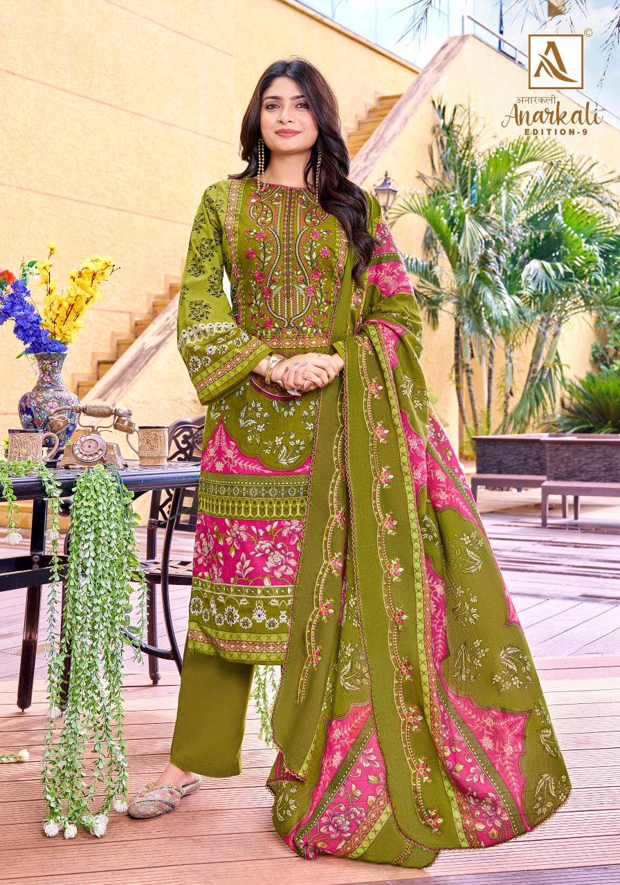 Alok suit anarkali-9 Dress material suppliers in Mumbai